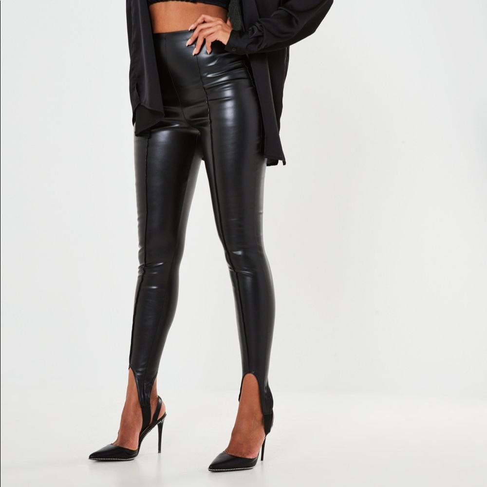 Black Faux Leather Leggings from Missguided!